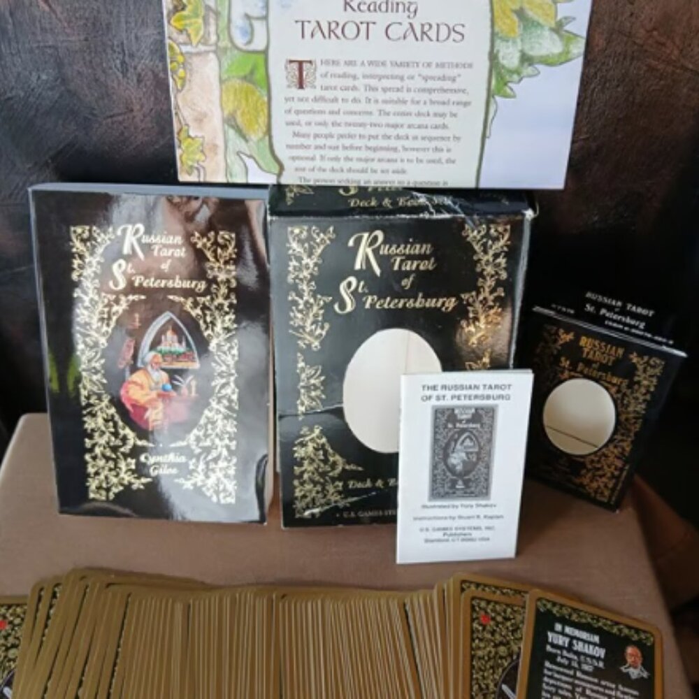 Rare Vintage Russian Tarot of St Petersburg Deck & Book Set, by Yury Shakov